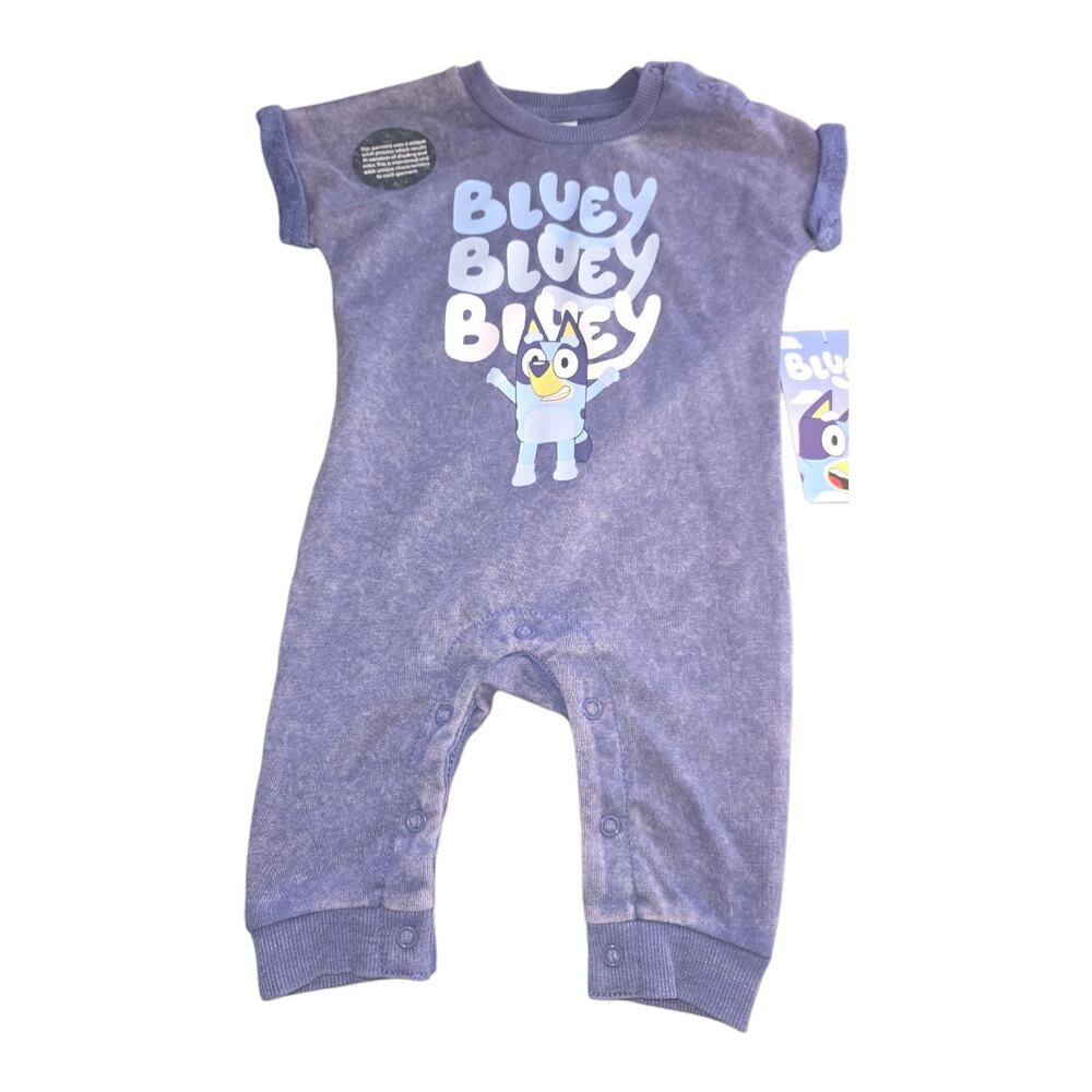Bluey Graphic Washed Romper Baby size 3-6 Months NWT